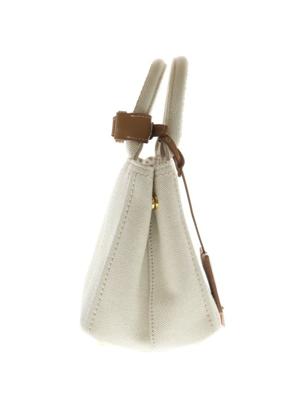 Prada Jardinier Linen Blend Mini 2-Way Shoulder Bag Natural - Picture 3 of 8